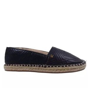 - Liz Claiborne  Marta Stylish black quilted leather espadrille flats. Size 9